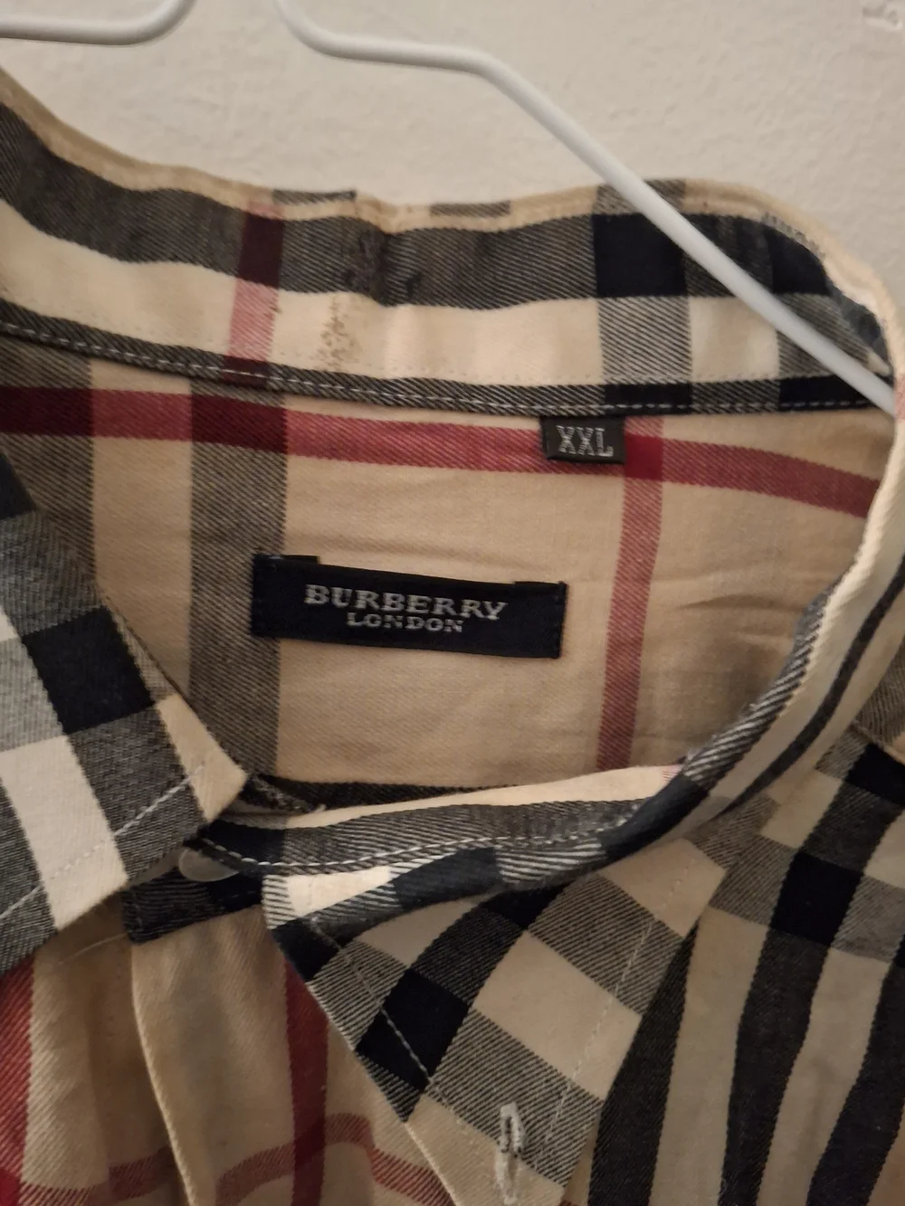 Burberry Men's Classic Beige Check Button-Down Shirt